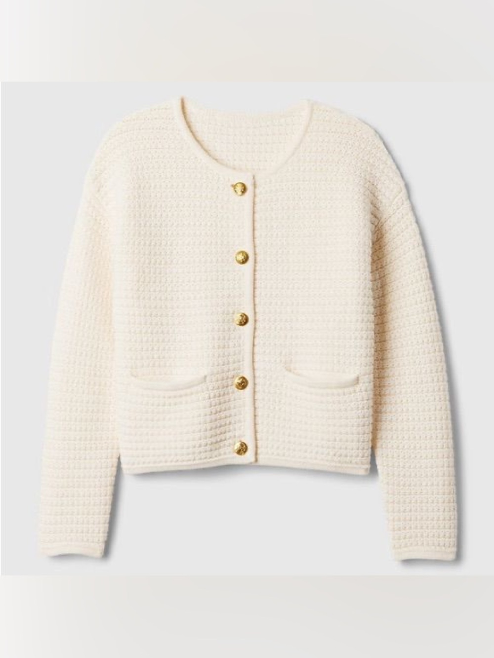 100% Cotton Textured Sweater Jacket petite XS - Picture 6 of 14